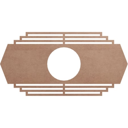 Ekena Millwork Chrysler Wood Fretwork Pierced Ceiling Medallion, Wood (Paint Grade), 28"W x 14"H x 7 3/8"ID x 3/8"T CMWP28X14X0375CSMF